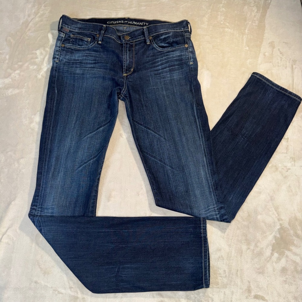 Citizens of Humanity Elson Medium Rise Straight Leg Jeans Dark Wash Size 31
